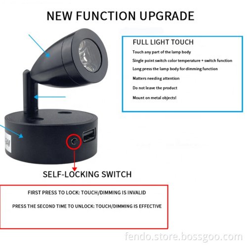 Universal RV Interior Magnetic LED Reading Light Ceiling Light with Touch Switch